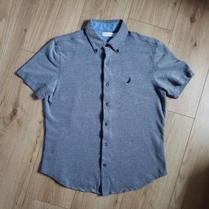 Nautica - Men's Gray Button Down Shirt - Medium